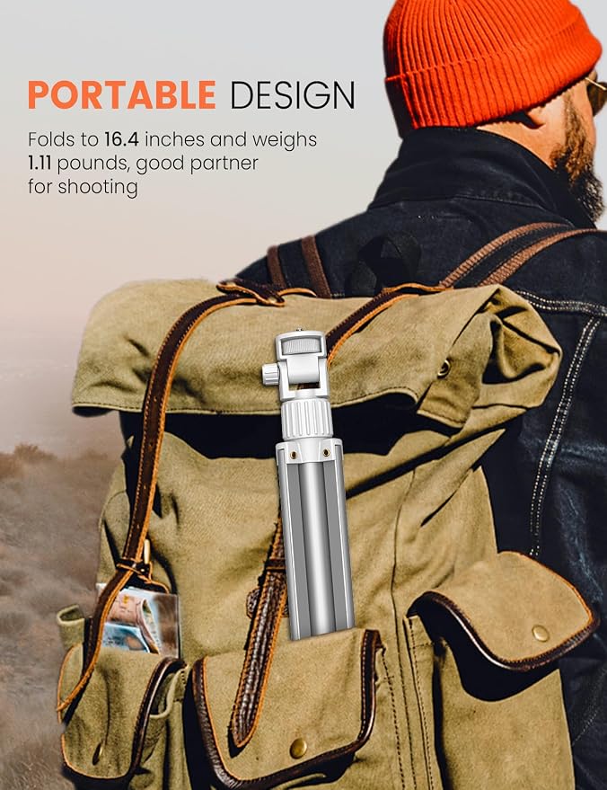 Pnitri 71'' Phone Tripod Stand, Extendable Reinforced Aluminum Phone Stand