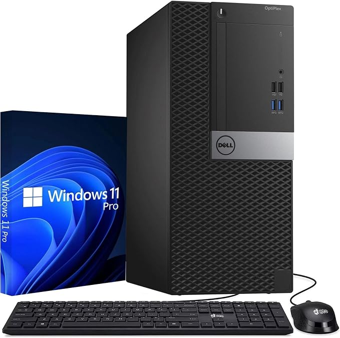 Dell Tower Desktop PC – Intel Core i5-6500 6th Gen Processor – 8GB DDR4 RAM – 256GB SSD – Keyboard & Mouse – Wi-Fi – Office, Home, Business Desktop Computer Windows 11 Pro (Renewed)