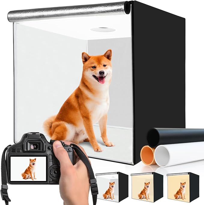 32"x32" Photo Studio Light Box for Photography, 3 Color 10-Level Adjustable