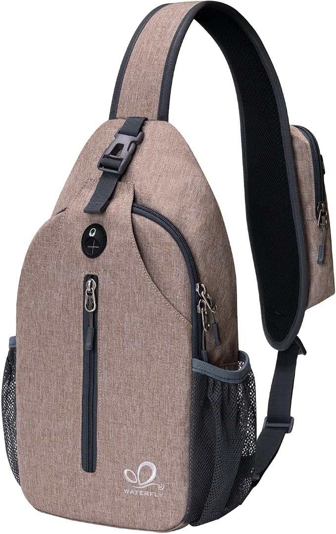 WATERFLY Crossbody Sling Backpack Sling Bag Travel Hiking Chest Bags Daypack