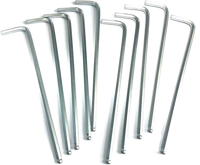 10pcs 5/32 Ball End Allen Wrench sets,5/32" Hex Key Wrench set,allen key Door Key L Shaped hex wrench set with Long Arm.