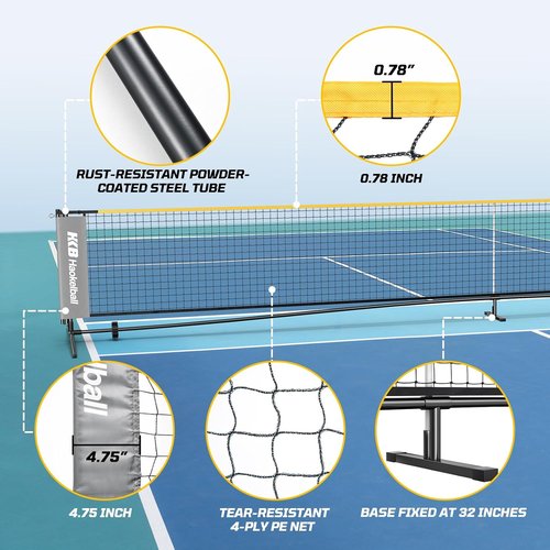 Haokelball Portable Badminton, Volleyball & Pickleball Net Set - 22FT Adjustable Height with Balls & Carry Bag