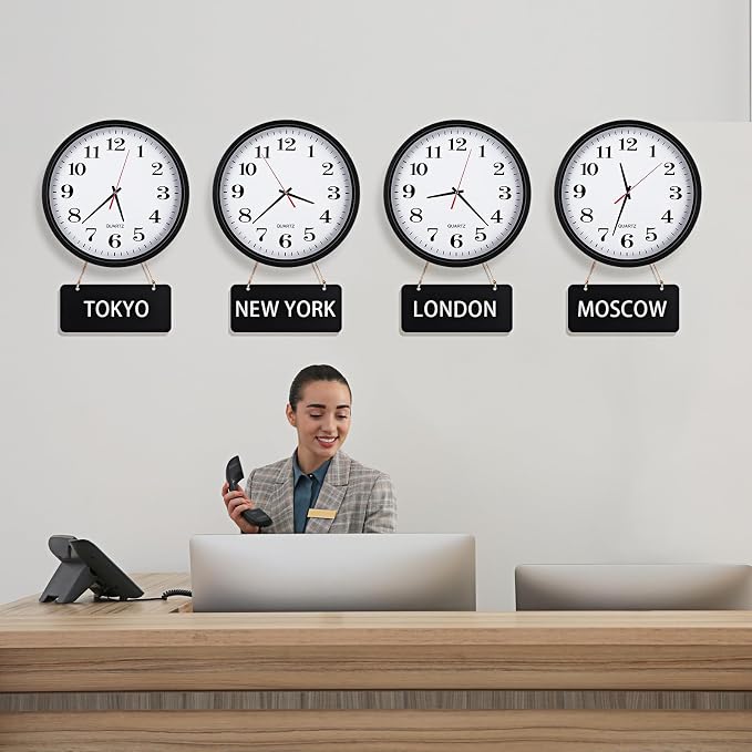 Silent Wall Clocks with Chalkboards and Marker, Battery Operated Round Multi