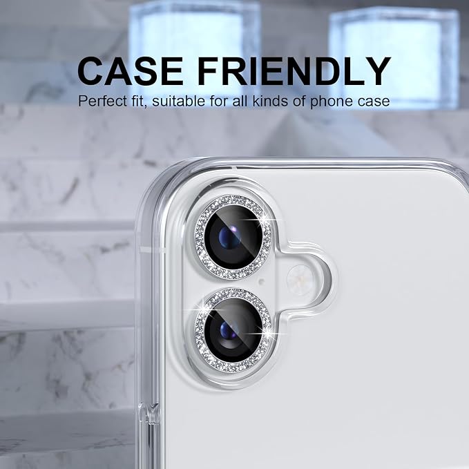 Choiche Compatible for iPhone 17 Camera Lens Protector Bling, 9H Tempered Glass