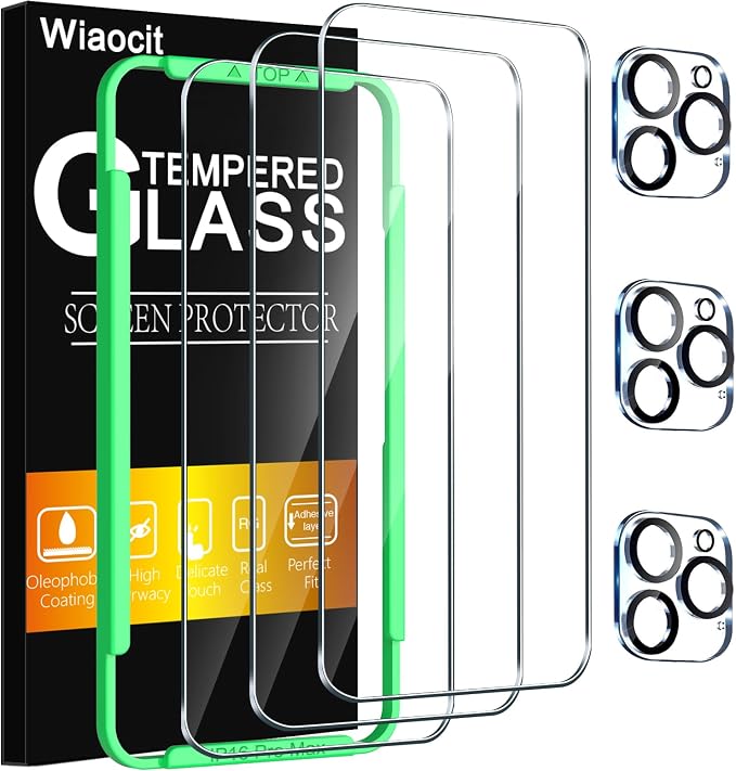 Wiaocit 3 Pack Tempered Glass Screen Protector