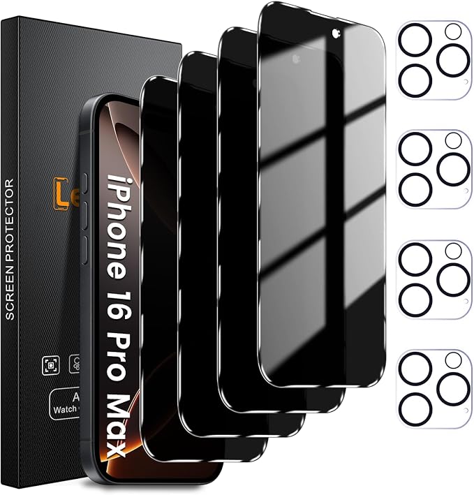 Lesakit 4+4 Pack Privacy Screen Protector