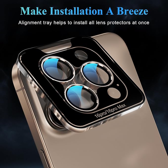 YWXTW Camera Lens Protector for iPhone 16 Pro/iPhone 16 Pro Max, Tempered Glass