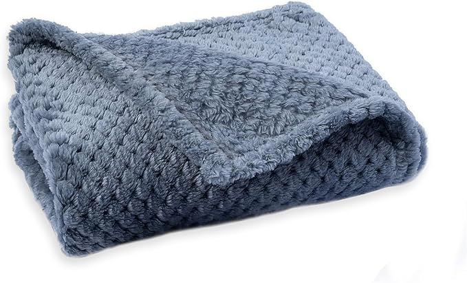 Pet Blanket Warm Soft Dog Blankets Washable Cat Throw Blankets Sofa Bed Couch Furniture Protector Cover for Small Medium Large Dogs Cats, Blue, 20" x 28"