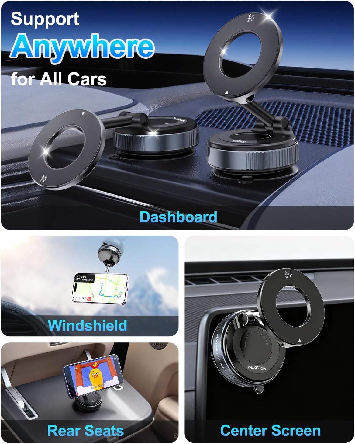 for MagSafe Car Mount, Vacuum Magnetic Car Phone Holder Stand for Your Car