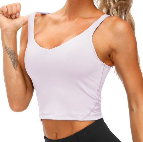 Gym People Women's Longline Sports Bra - Wirefree, Padded, Medium Support, Comfortable Fit
