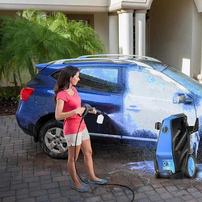 Pressure Cleaner, Heavy Duty Power Cleaner with Foam Cannon, 4 Nozzle Tips,33FT Hose and Soap Bottle for Home/Cars/Driveways/Patios/Decks/Fences