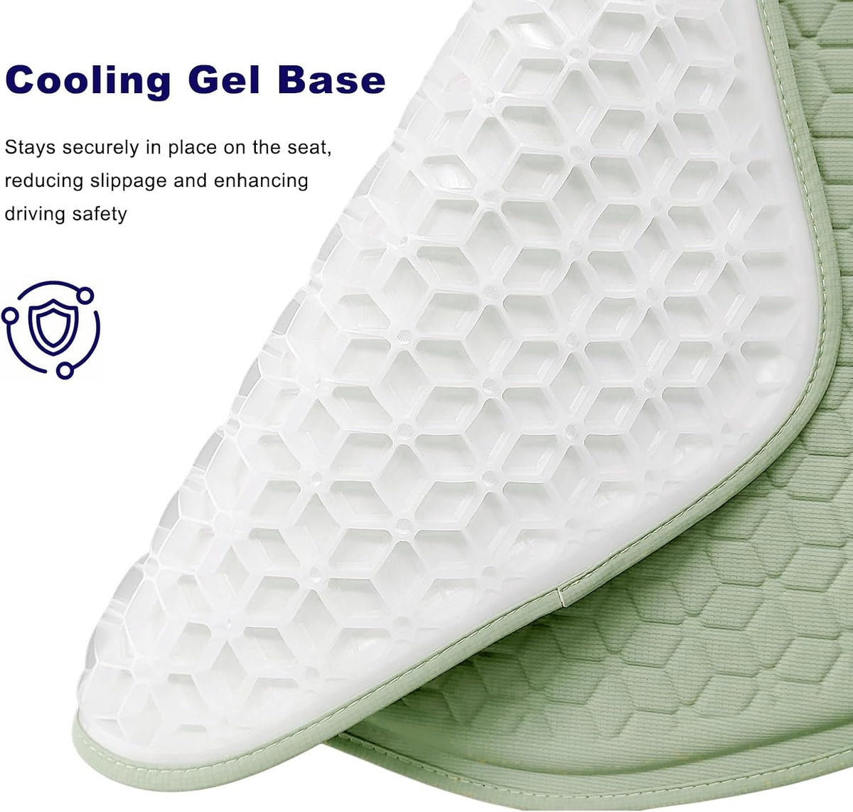 Gel Car Seat Cushion, Non-Slip Front Seat Bottom Cushion Pad, Green