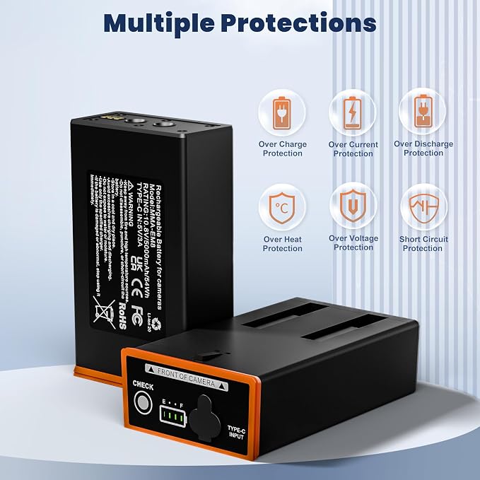 2-Pack 5000mAh Replacement Battery