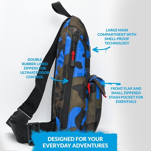 Cookies Traveler Smell Proof Sling Bag - Stylish Crossbody with Adjustable Strap & Multi Pocket Storage | Black