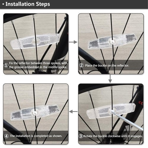 DEMYPROX Bicycle Wheel Reflectors, Plastic Bike Wheel Reflectors for Night Riding, Safety for Road Mountain Bicycle Night Riding White (10 PCS)