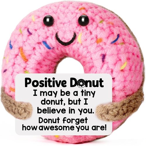 Graduation Inspirational Gifts | Positive Motivational Support Crochet Donut - Perfect for Women, Teachers & Graduates