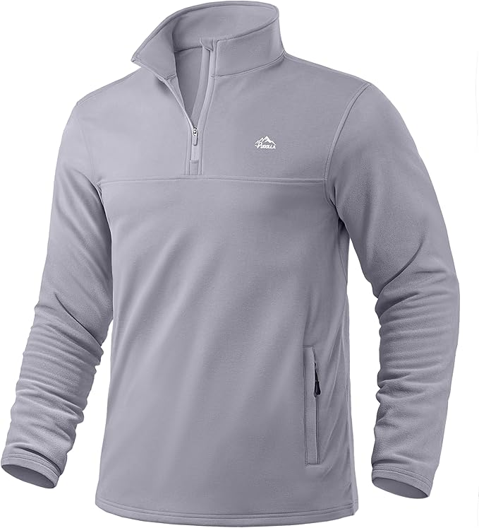 Pudolla Men's Quarter Zip Pullover with 2 Pockets Fleece Warm Soft Golf Sweatshirts for Athletic Workout Running