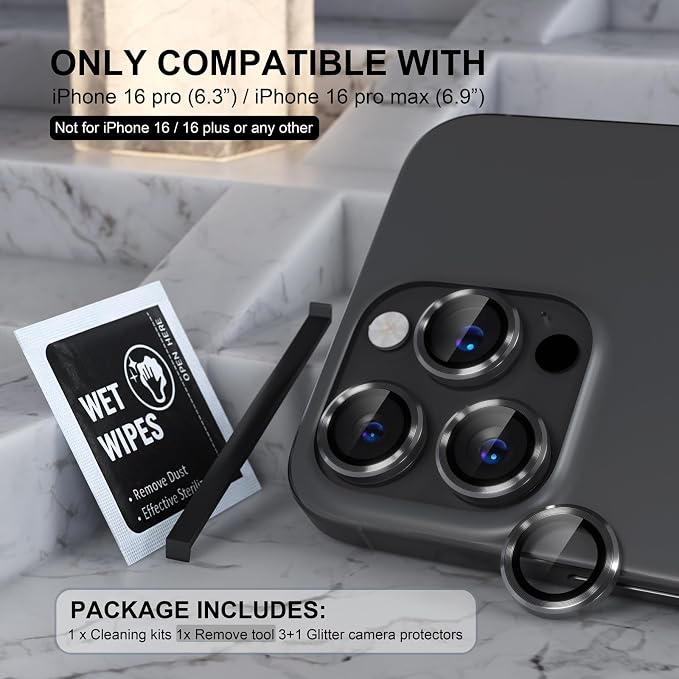 Choiche Compatible for iPhone 16 Pro/iPhone 16 Pro Max Camera Lens Protector