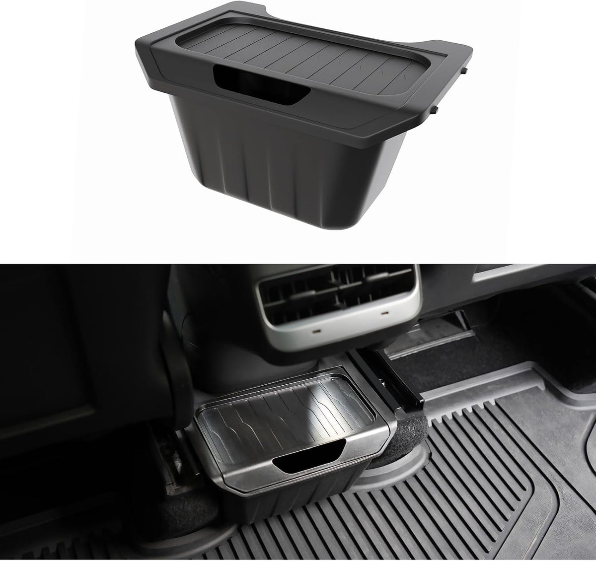Rear Center Console Organizer for Tesla Model Y, 2024 Upgraded Anti-Slip Lid Cover, Car Trash Can for Tesla Model Y Accessories