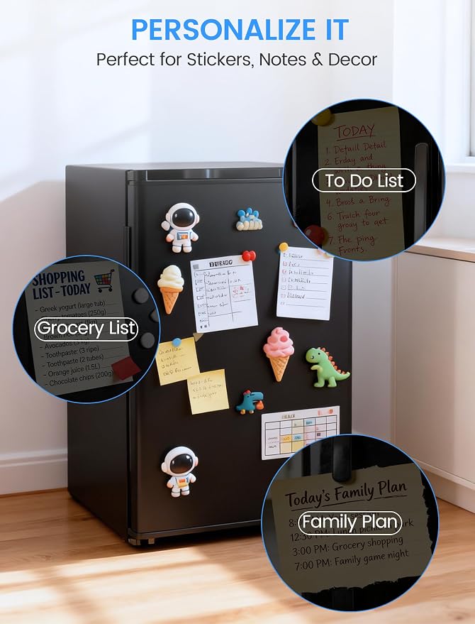 COWSAR 3.1 Cu.ft Mini Dorm Fridge for Bedroom Apartment Office, Black | Reversible Single Door, Adjustable Thermostat, Energy Saving, Remove Glass Shelves, Compact Small Fridge for College Dorm