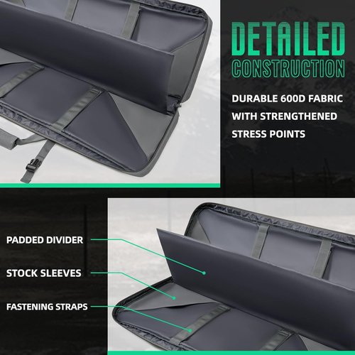 DULCE DOM Double Rifle Case - Soft Gun Bag for Rifles & Pistols | Tactical Storage & Transport, 32-52 Inch