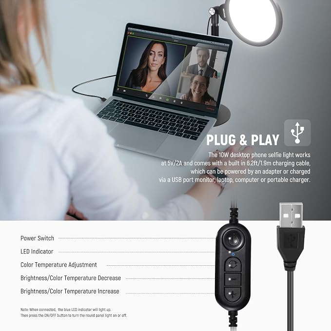 NEEWER Basics 2 Pack 7" Desktop Ring Lights