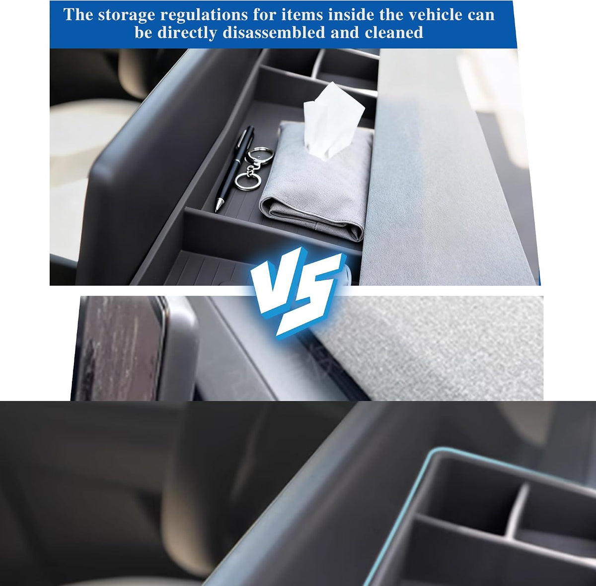 Rear Screen Box for Tesla Model Y Juniper 2025 2026 Dashboard Box Tray Storage Box Black Silicone (Magnetic storage position) Not fit 2026 Standard