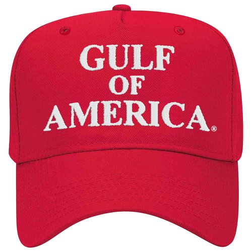 Gulf of America Hat - Red Baseball Cap for Men Women - White Stitch - Embroidered in The USA - America, Patriotic, Patriot - Gulf of Mexico - One Size Fit Most - Adjustable Snapback