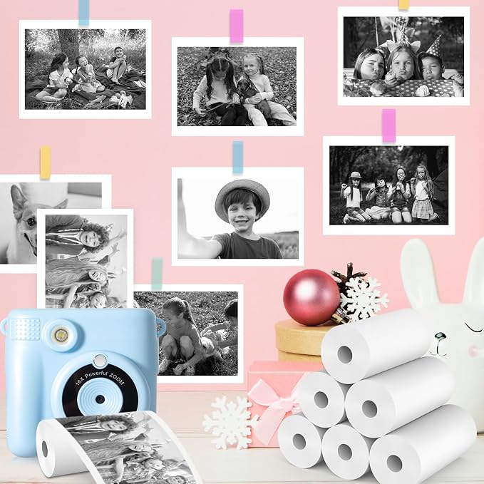 16 Rolls Kids Camera Instant Print Refill Paper Set, Phetium HD Printing