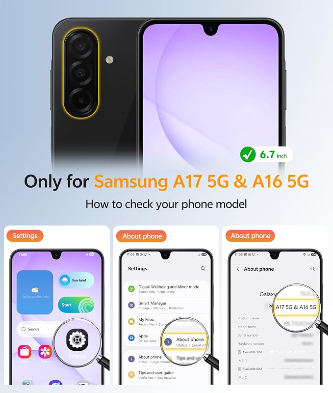 FNTASE for Galaxy A17/A16 5G Phone Case: for Samsung A17 Cases Matte