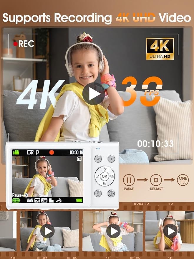 Digital Camera, Autofocus 4K Vlogging Camera