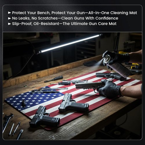 24”x12” Pistol Cleaning Mat by [Brand Name] - Oil Resistant, Non-Slip Design with 100PCS 6” Cleaning Swabs