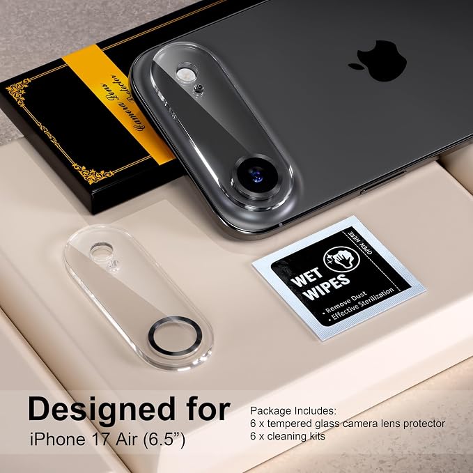 for 6 Pack iPhone Air Camera Lens Airtector 9H Tempered Glass Camera Screen