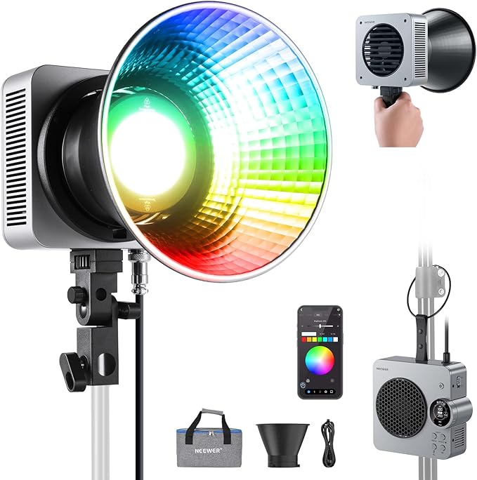 NEEWER HS200C Portable RGB LED Video Light, APP/2.4G/Panel/DMX Control