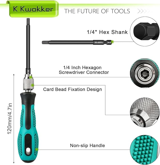 3.5" Long 1/4" Hex Head Allen Wrench Drill Bits + Quick Change Bit Driver, Metric 1.5MM to 10MM Impact Driver Bit Set, Magnetic Tips Magnetic Screwdriver Bits Hex Drill Bit Set, S2 Steel