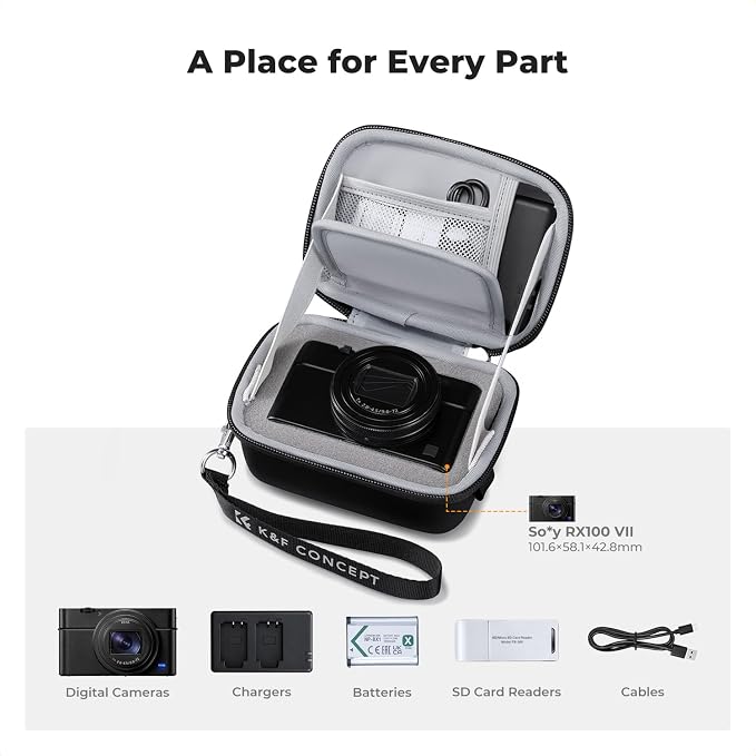 K&F CONCEPT Carrying Case for Digital Camera, Hard Shell Protective Travel Case