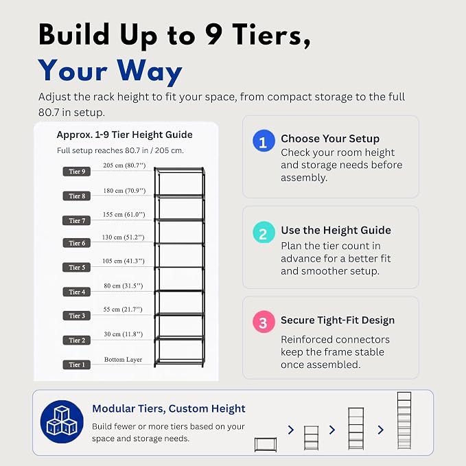 9-Tier 3D Printer Filament Storage Rack, Holds Up to 54 1kg Spools,