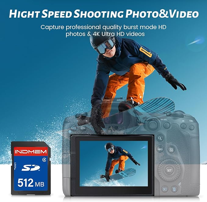 512MB SD Card, SD Flash Memory Cards UHS-I U1 Class 4 High-Speed Full HD Video