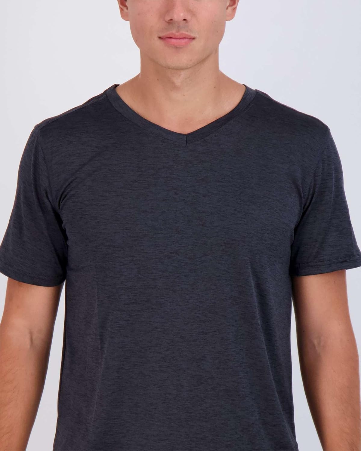 Real Essentials V-Neck Performance T-Shirts - 5 Pack of Moisture-Wicking Active Wear for Men