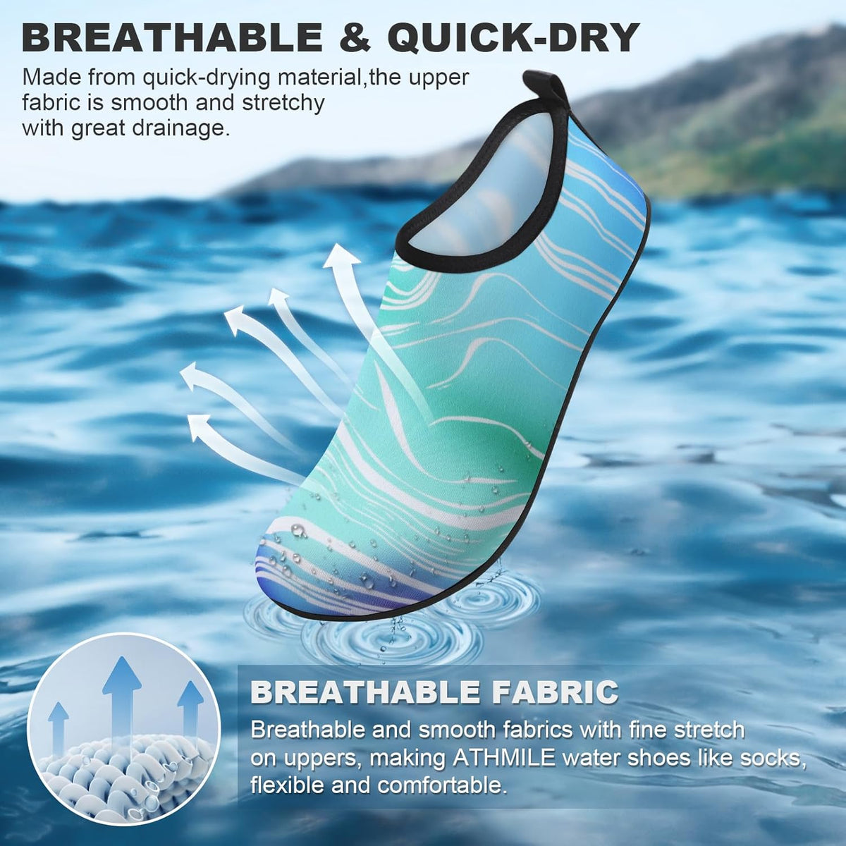 Skiennix Water Shoes - Quick-Dry Aqua Socks for Men & Women | Ideal for Beach, Yoga & Pool Activities