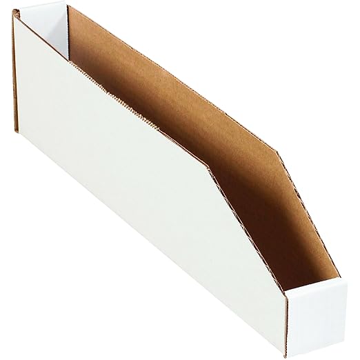 Box USA BBINBWZ218 Open Top Bin Boxes, 2" x 18" x 4 1/2", Oyster White (Pack of 50)