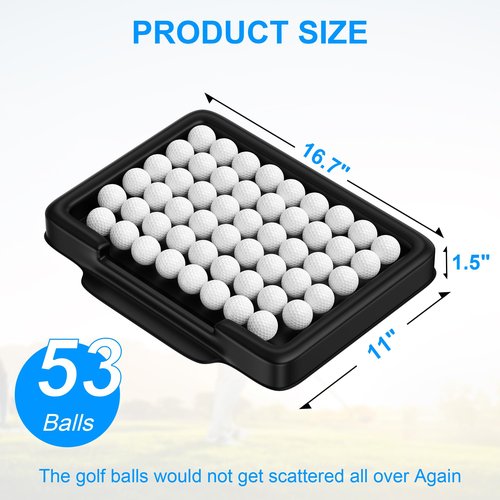 Asyxstar Golf Ball Tray Durability and Stability for Indoor and Outdoor Training Organize up to 53 Golf Balls