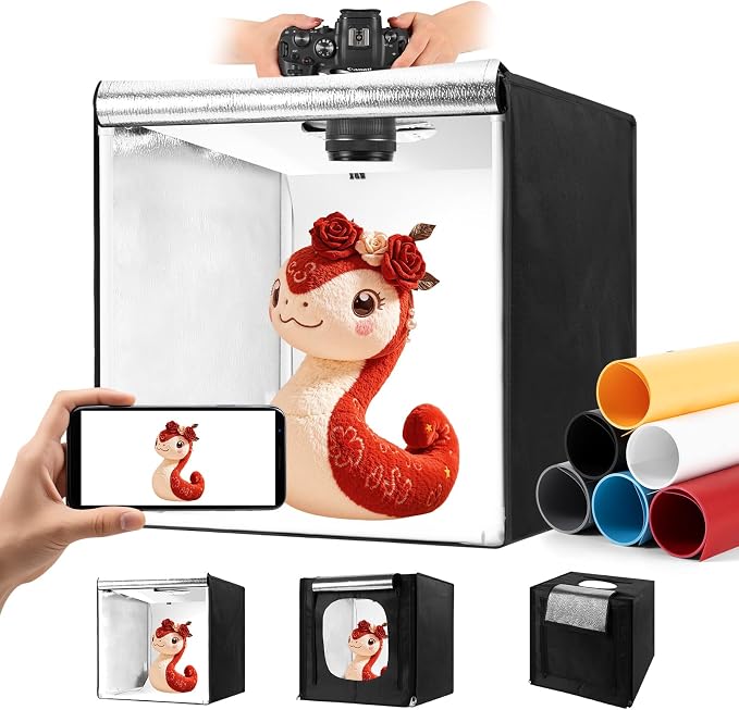 Photo Light Box, Portable 12/16/20/24/32 Inch Photo Studio LightBox, Shooting
