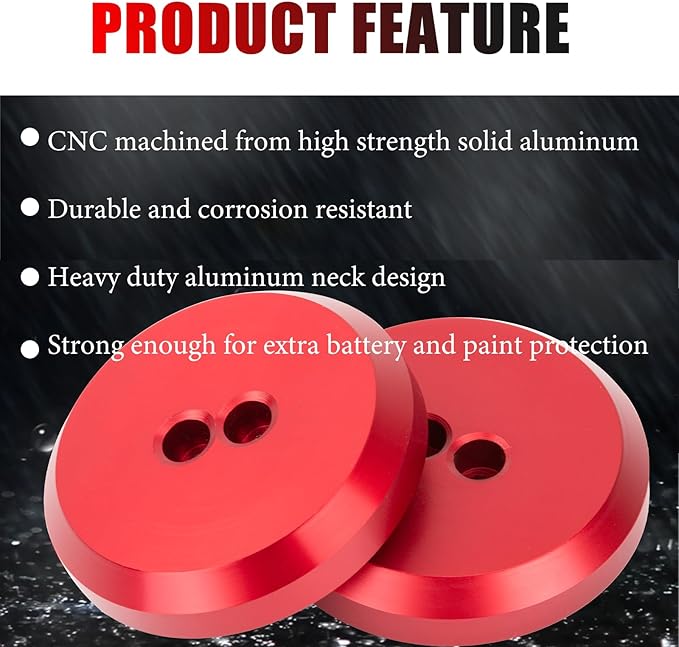 Corvette Jack Pucks Billet Aluminum Lifting Puck Floor Jack Pad Adapter Compatible with 1997-2023 Corvette C5 C6 C7 C8/ 944 964 993 996 997 911 Boxster Cayman - 4 Pack Red