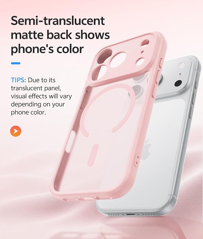 FNTCASE for iPhone 17 Pro Case: Translucent Matte Cases