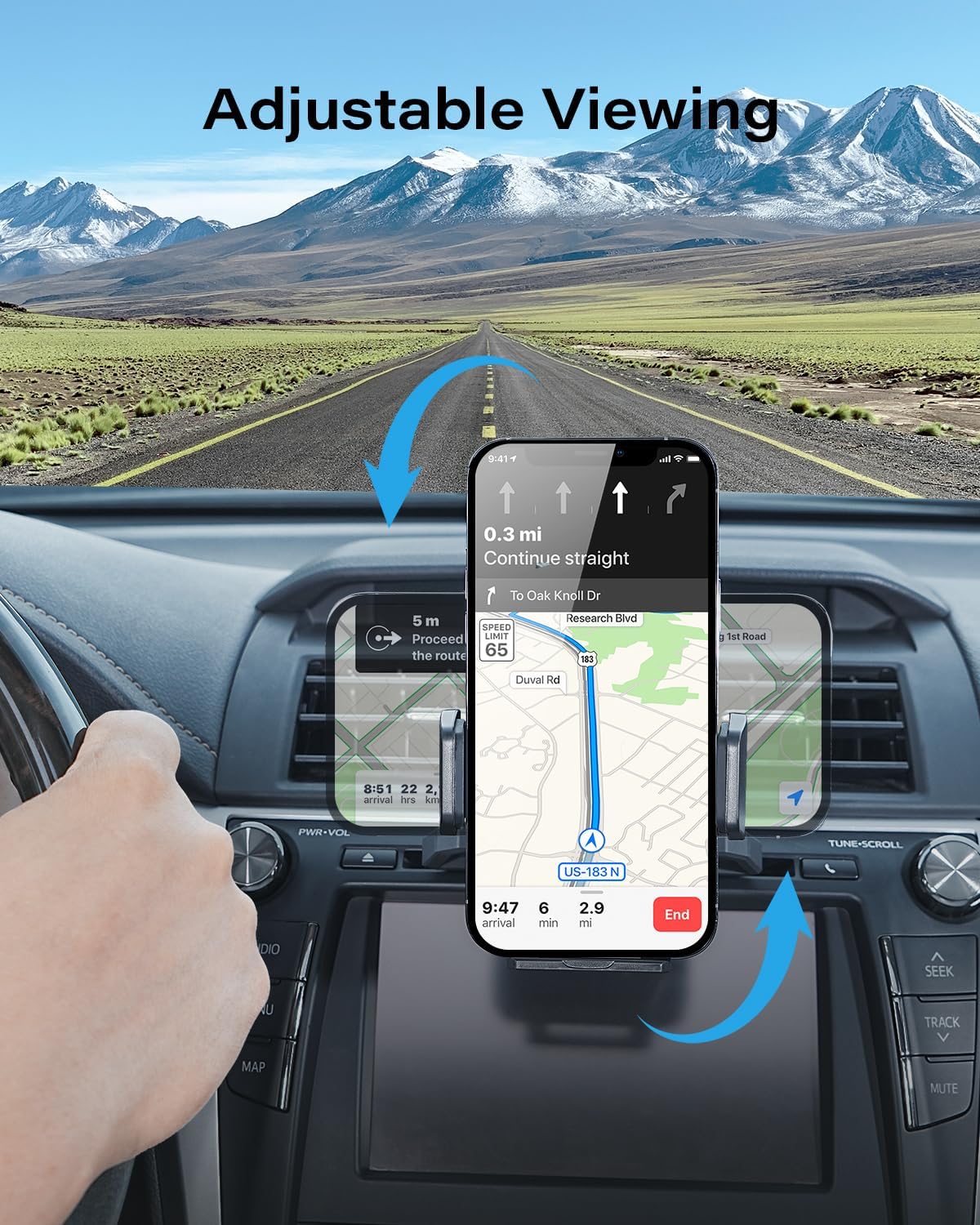 APPS2Car Sturdy CD Slot Phone Mount with One Hand Operation Design