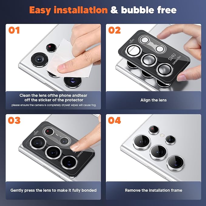 Hoerrye for Samsung Galaxy S24 Ultra Camera Lens Protector, Case-Friendly