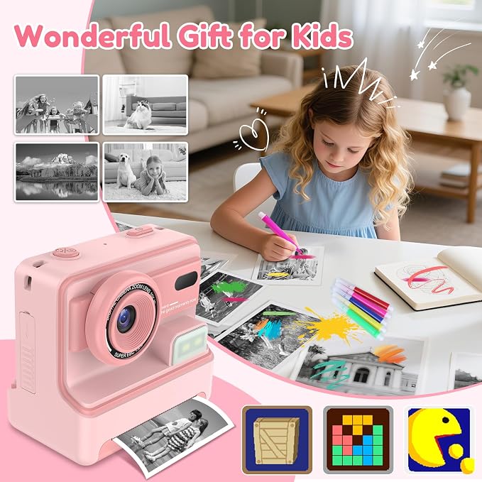 Kids Camera Instant Print, Christmas Birthday Gifts