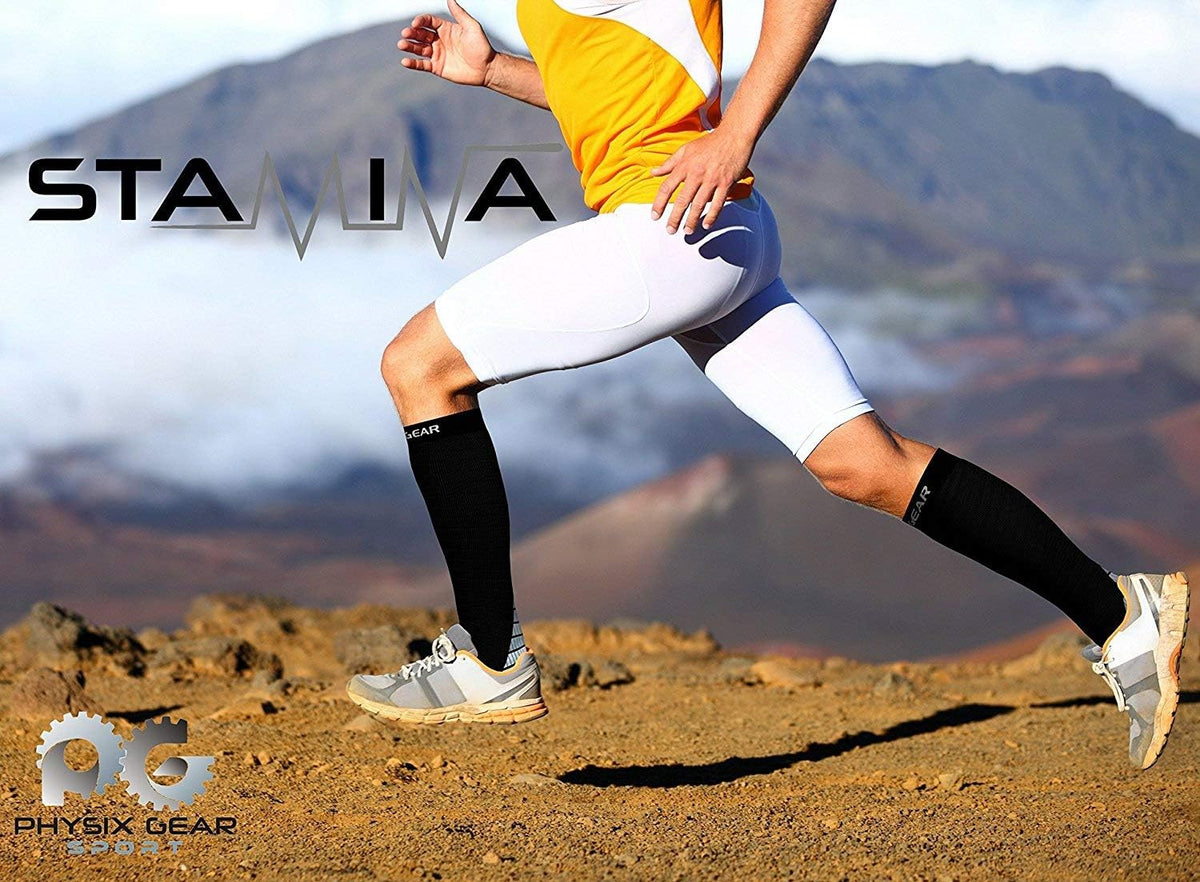 Physix Gear Compression Socks - 20-30 mmHg Support for Men & Women | Ideal for Running, Travel & Shin Splints