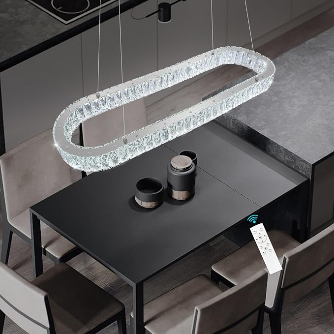 HAIXIANG LED Long Chandeliers for Dining Table Modern Chandelier Dimmable
